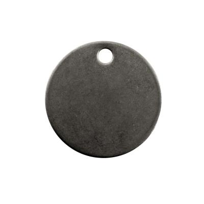 Mærkeskilt Ø32 mm rustfrit stål med Ø4 mm hul (50 stk)